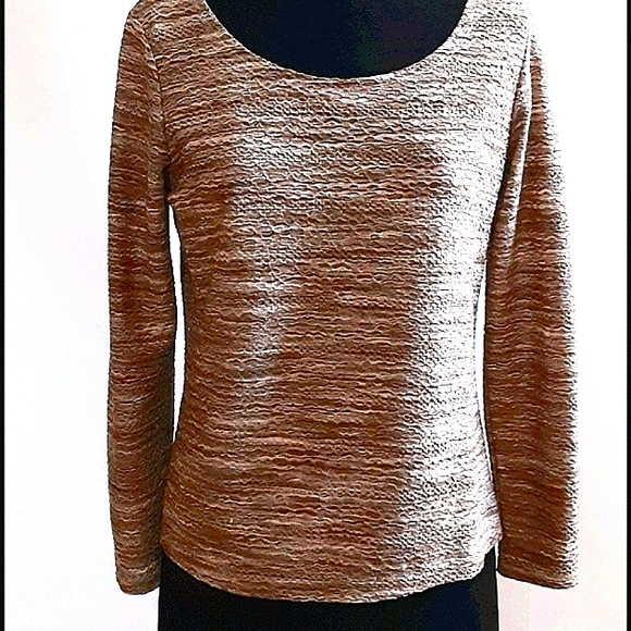 3/$15 🎄or FREE JJill Crinkle Ribbon Top Sophisticated Neutralmarbled design co - Picture 2 of 9